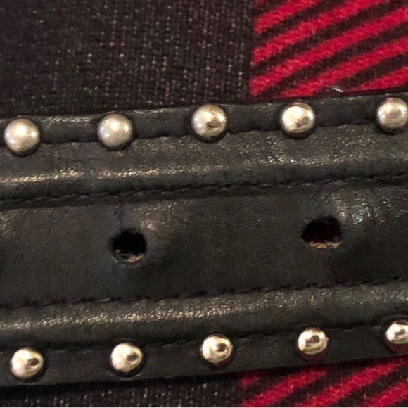 Harley Davidson Statement Leather Belt Silver Logo Buckle XL  Rivets 1.5” Moto